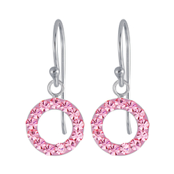 Wholesale Silver Crystal Circle Earrings