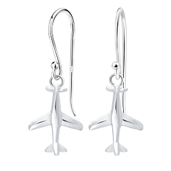 Wholesale Silver Airplane Earrings