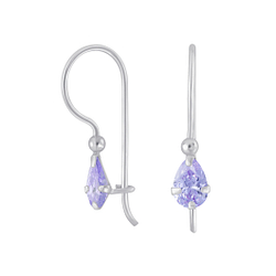 Wholesale 4X6mm Pear Cubic Zirconia Silver Earrings