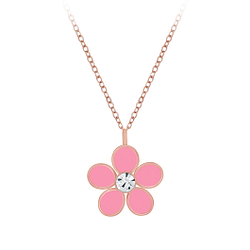 Wholesale Silver Flower Crystal Necklace