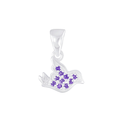 Wholesale Silver Bird Cubic Zirconia Pendant