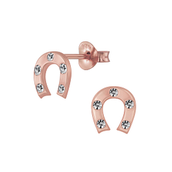 Wholesale Silver Horseshoe Stud Earrings