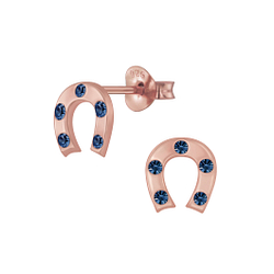 Wholesale Silver Horseshoe Stud Earrings