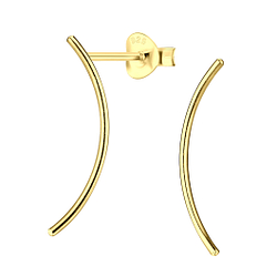 Wholesale Silver Curved Bar Stud Earrings