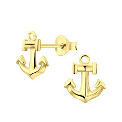 Wholesale Silver Anchor Stud Earrings