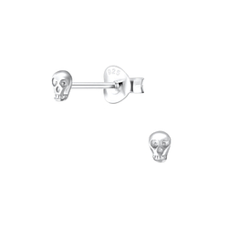 Wholesale Silver Skull Stud Earings