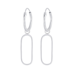 Wholesale Silver Wire Charm Hoop Earrings