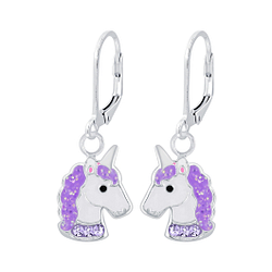 Wholesale Silver Unicorn Lever Back Earrings