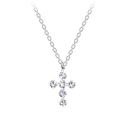 Wholesale Silver Cross Crystal Necklace