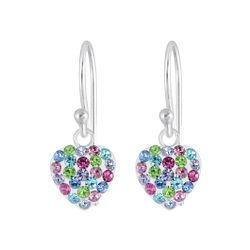 Wholesale Silver Crystal Heart Earrings