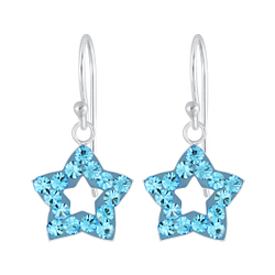 Wholesale Silver Star Crystal Earrings