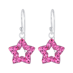 Wholesale Silver Star Crystal Earrings