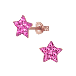 Wholesale Silver Crystal Star Stud Earrings