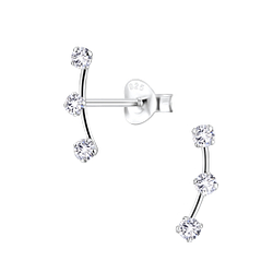 Wholesale Silver Bar Cubic Zirconia Stud Earrings