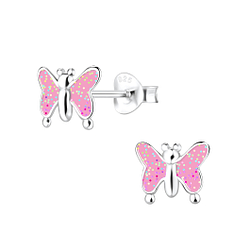 Wholesale Silver Butterfly Stud Earrings