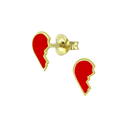 Wholesale Silver Broken Heart Stud Earrings