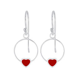 Wholesale Silver Heart Wire Earrings