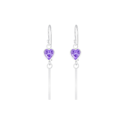 Wholesale Silver Heart Cubic Zirconia Earrings