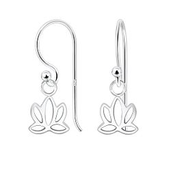 Wholesale Silver Lotus Flower Earrings