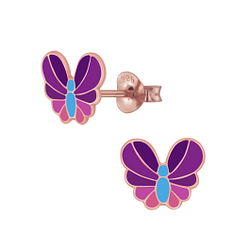Wholesale Silver Butterfly Stud Earrings