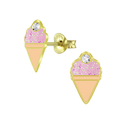 Wholesale Silver Ice Cream Stud Earrings