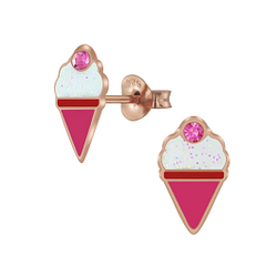 Wholesale Silver Ice Cream Stud Earrings