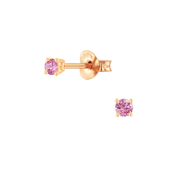 Wholesale 2mm Round Cubic Zirconia Silver Stud Earrings