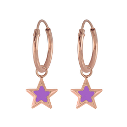 Wholesale Silver Star Charm Hoop Earrings
