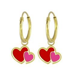 Wholesale Silver Heart Charm Hoop Earrings