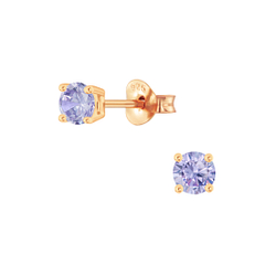 Wholesale 4mm Round Cubic Zirconia Silver Stud Earrings