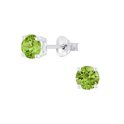 Wholesale 5mm Round Cubic Zirconia Silver Stud Earrings