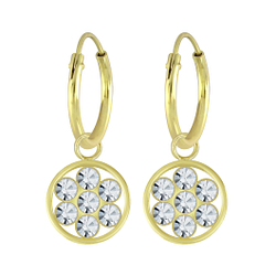 Wholesale Silver Circle Charm Hoop Earrings