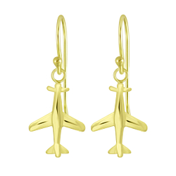 Wholesale Silver Airplane Earrings