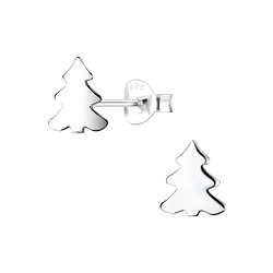 Wholesale Silver Tree Stud Earrings