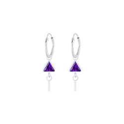 Wholesale Silver Geometric Charm Hoop Earrings