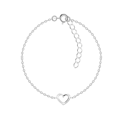 Wholesale Silver Heart Bracelet