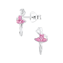 Wholesale Silver Ballerina Stud Earrings