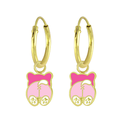 Wholesale Silver Dog Charm Hoop Earrings