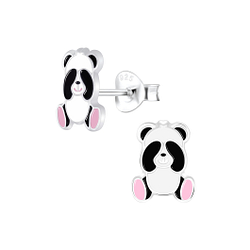 Wholesale Silver Panda Stud Earrings