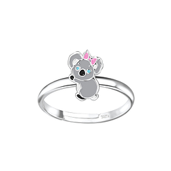 Wholesale Silver Koala Adjustable Ring