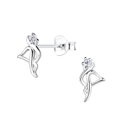 Wholesale Silver Flamingo Stud Earring