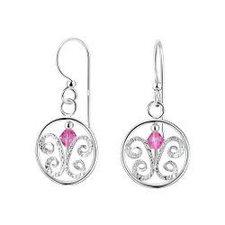 Wholesale Silver Butterfly Earrings with Crystals Bead