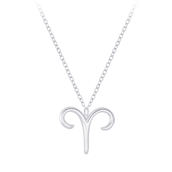 Wholesale Silver Aries Zodiac Sign Necklace