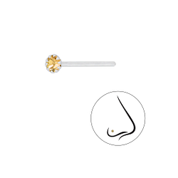 Wholesale 2.5mm Round Crystal Silver Nose Stud