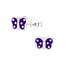 Wholesale Silver Butterfly Stud Earrings