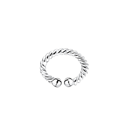 925 Silver Chanel Check Pattern Ear Cuff - LURUBE