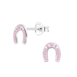 Wholesale Silver Horseshoe Stud Earrings