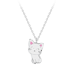 Wholesale Silver Cat Necklace