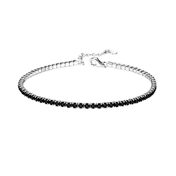 Wholesale Silver Tennis Bracelet with 2mm Cubic Zirconia