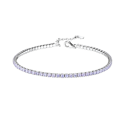 Wholesale Silver Tennis Bracelet with 2mm Cubic Zirconia